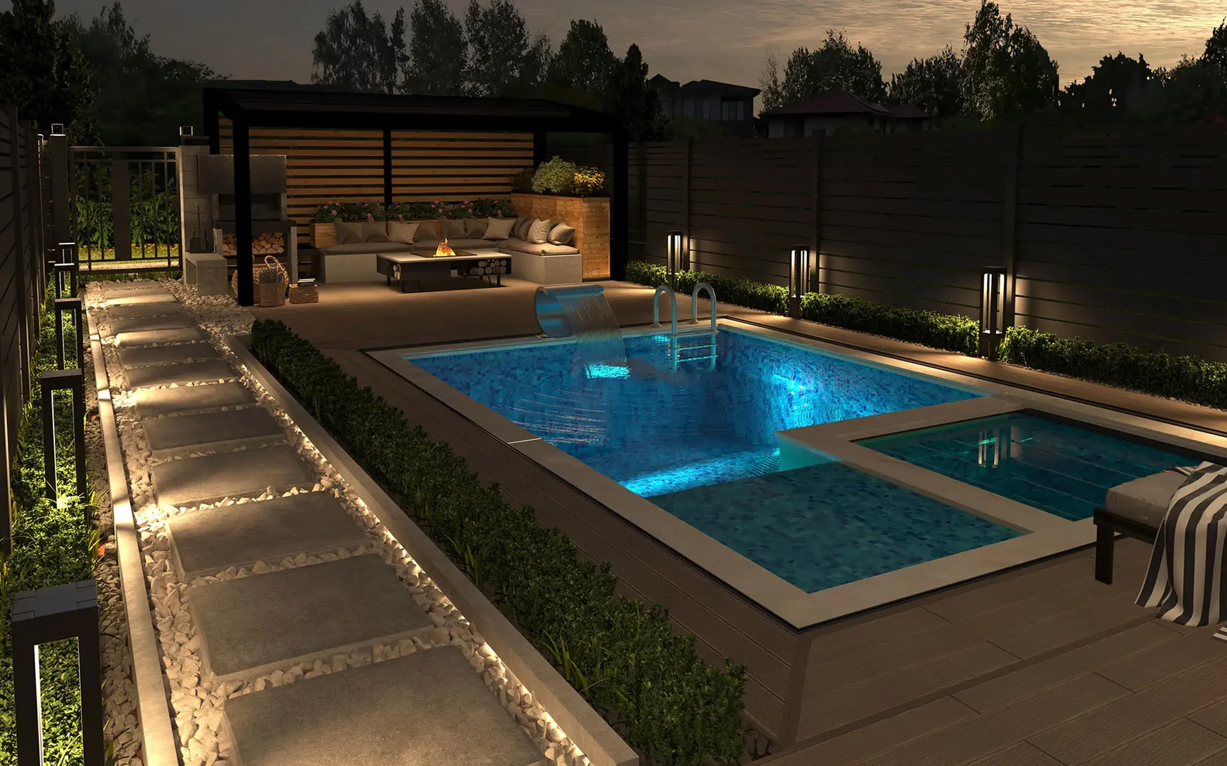 پروژه ویلایی زمرد در شب