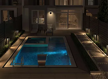 زمرد حیاط پشتی در شب