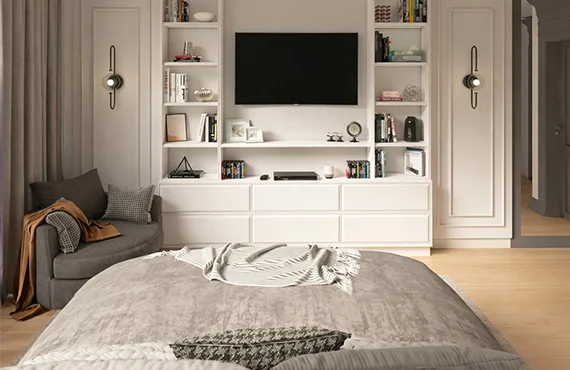 Bahche Bed TV Wall